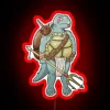 Vibrant D20-inspired fantasy creature lit sign with radiant color glow.