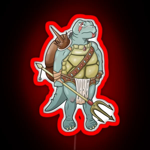 Tortle Barbarian Druid RGB Neon Sign