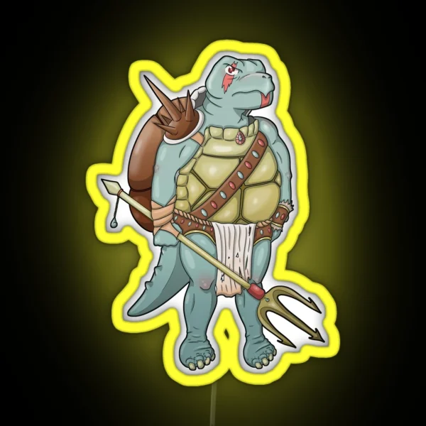 Tortle Barbarian Druid RGB Neon Sign