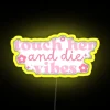 Neon Pink LED Sign with Flower & Star Glow Design