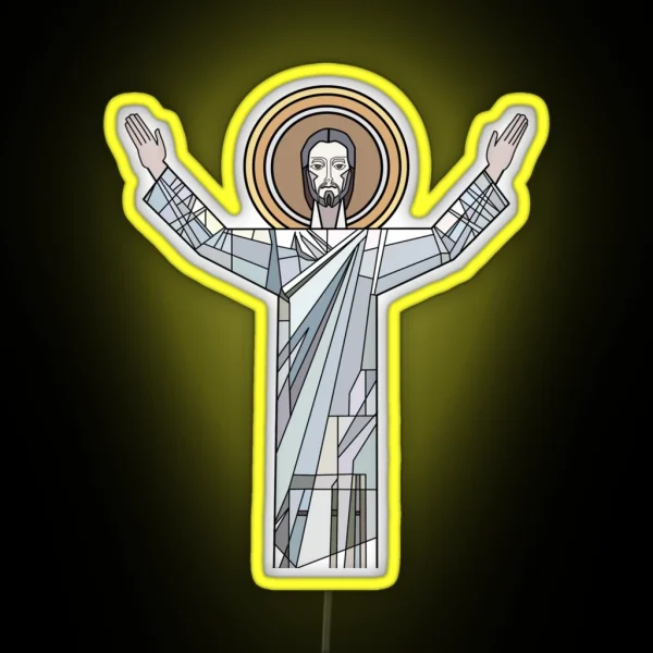 Touchdown Jesus RGB Neon Sign