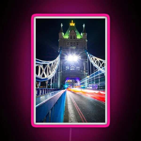 Tower Bridge Light Trails RGB Neon Sign
