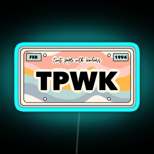 TPWK License Plate RGB Neon Sign