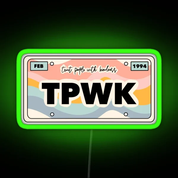 TPWK License Plate RGB Neon Sign