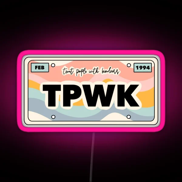 TPWK License Plate RGB Neon Sign