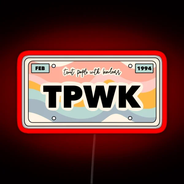 TPWK License Plate RGB Neon Sign