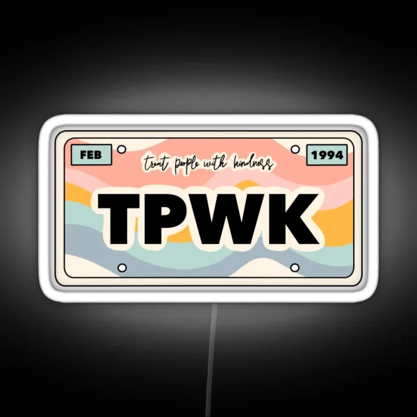 TPWK License Plate RGB Neon Sign