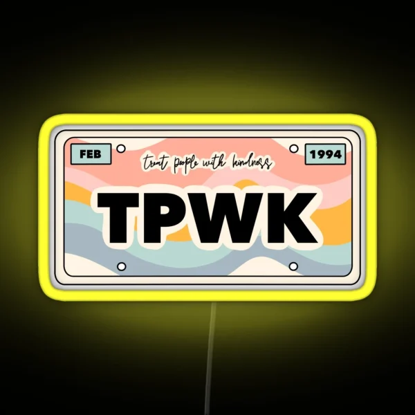 TPWK License Plate RGB Neon Sign