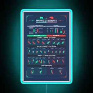 Trading Candlestick Patterns For Traders RGB Neon Sign