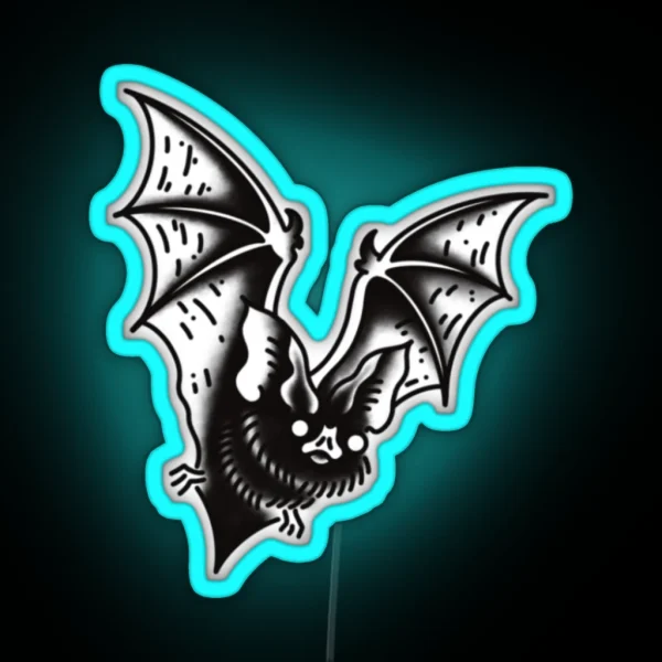 Traditional Bat Tattoo Led RGB Neon Sign