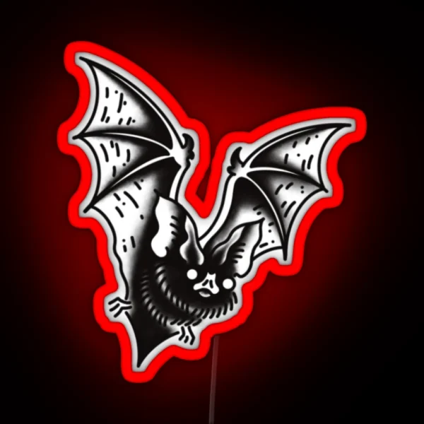 Traditional Bat Tattoo Led RGB Neon Sign