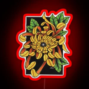 Traditional Chrysanthemum RGB Neon Sign