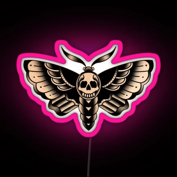 Traditional Death Head Moth RGB Neon Sign