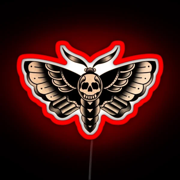 Traditional Death Head Moth RGB Neon Sign