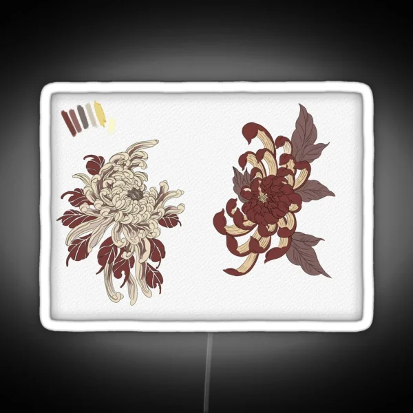 Traditional Japanese Chrysanthemum RGB Neon Sign