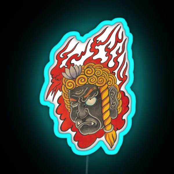 Traditional Japanese Irezumi Fudo Myo RGB Neon Sign