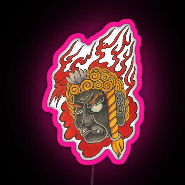 Traditional Japanese Irezumi Fudo Myo RGB Neon Sign