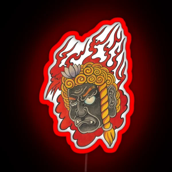Traditional Japanese Irezumi Fudo Myo RGB Neon Sign