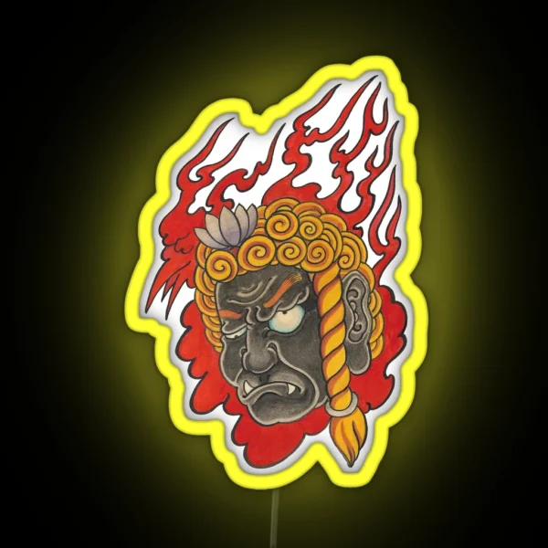 Traditional Japanese Irezumi Fudo Myo RGB Neon Sign