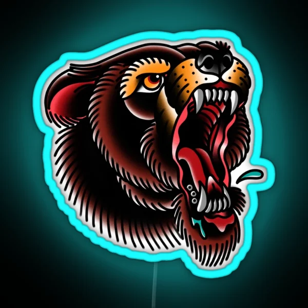 Traditional Mighty Bear RGB Neon Sign