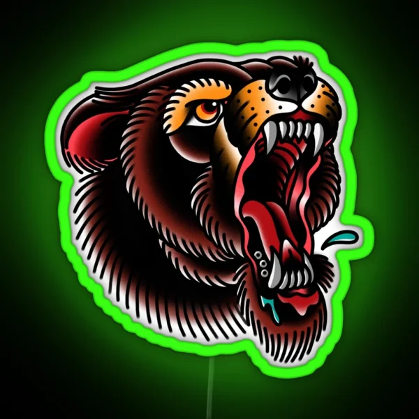 Traditional Mighty Bear RGB Neon Sign