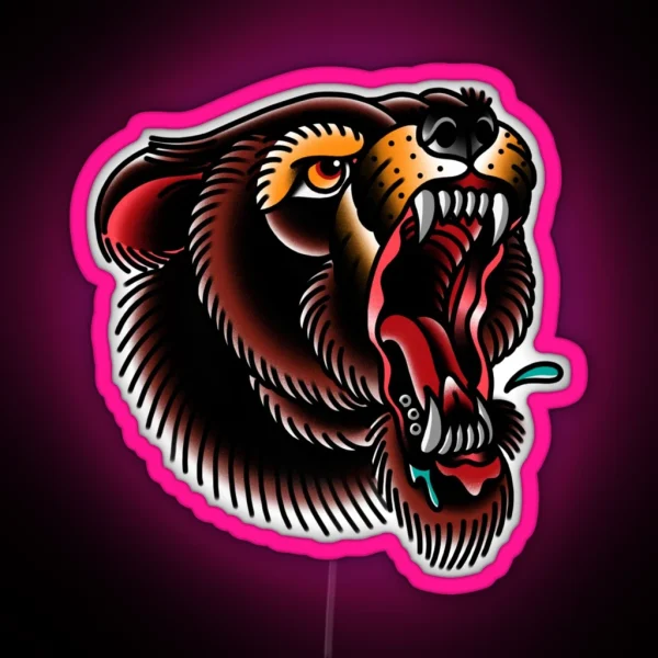 Traditional Mighty Bear RGB Neon Sign