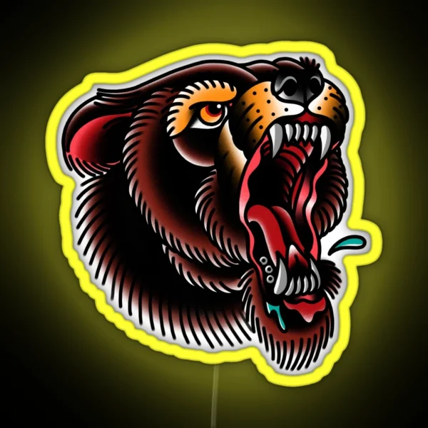 Traditional Mighty Bear RGB Neon Sign