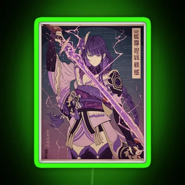 Traditional Raiden Shogun RGB Neon Sign