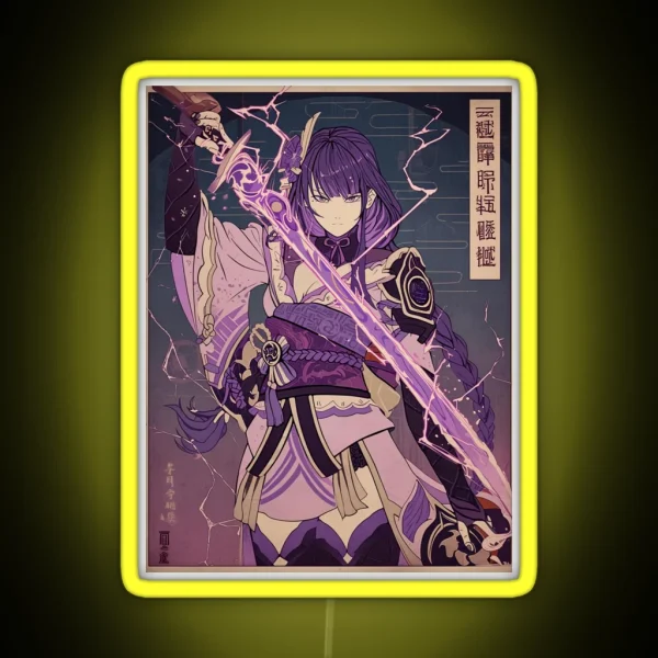 Traditional Raiden Shogun RGB Neon Sign