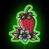 Vibrant Neon Traditional Strawberry Sign Decoration for Modern Kitchen Ambiance