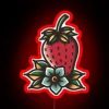 Vintage Strawberry Shaped Neon Sign with Classic RGB Colored Design