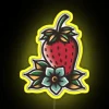 Vibrant traditional RGB neon strawberry sign for modern home decor.