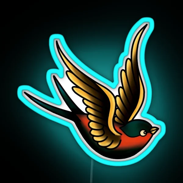 Traditional Swallow RGB Neon Sign