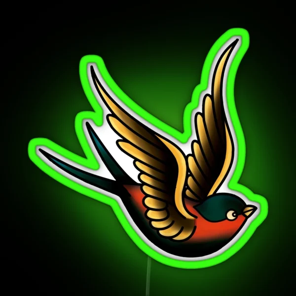 Traditional Swallow RGB Neon Sign
