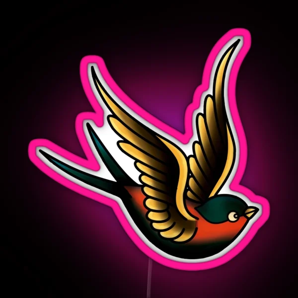 Traditional Swallow RGB Neon Sign