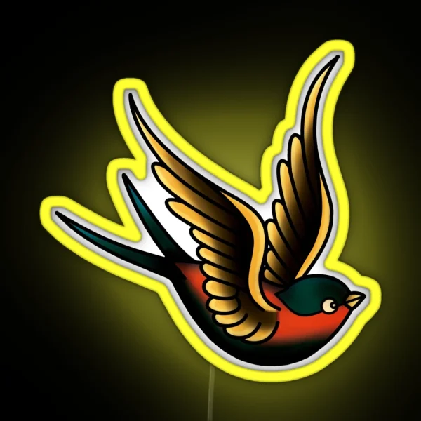 Traditional Swallow RGB Neon Sign
