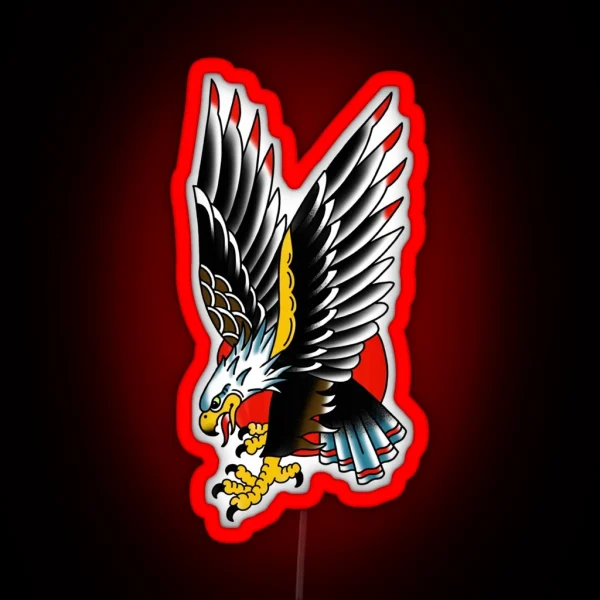 Traditional Tattoo Eagle RGB Neon Sign