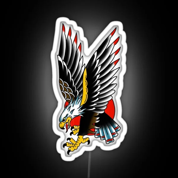 Traditional Tattoo Eagle RGB Neon Sign