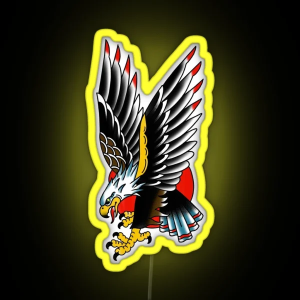 Traditional Tattoo Eagle RGB Neon Sign