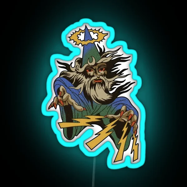 Traditional Wizard Tattoo RGB Neon Sign