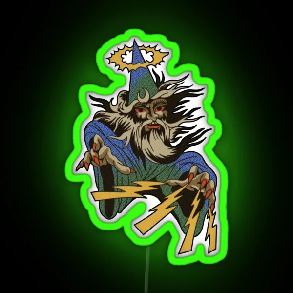 Traditional Wizard Tattoo RGB Neon Sign