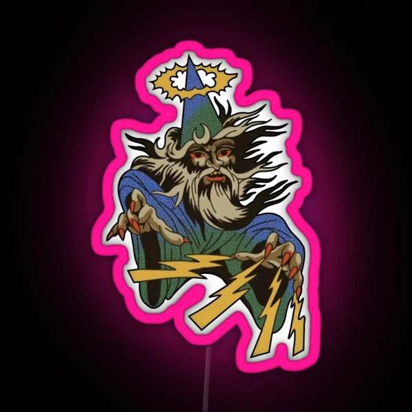 Traditional Wizard Tattoo RGB Neon Sign
