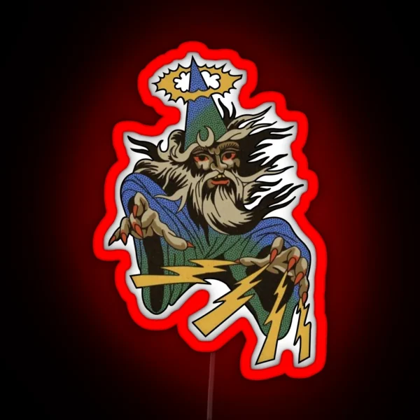 Traditional Wizard Tattoo RGB Neon Sign