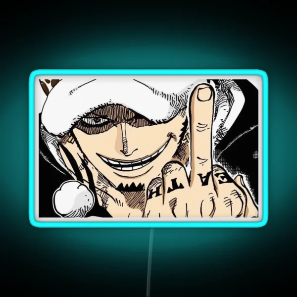 Trafalgar D Water Law Manga RGB Neon Sign