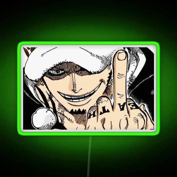 Trafalgar D Water Law Manga RGB Neon Sign