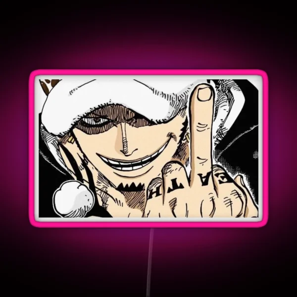Trafalgar D Water Law Manga RGB Neon Sign
