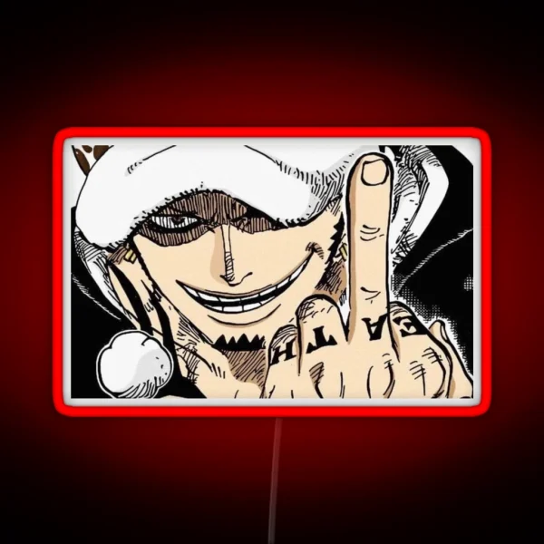 Trafalgar D Water Law Manga RGB Neon Sign