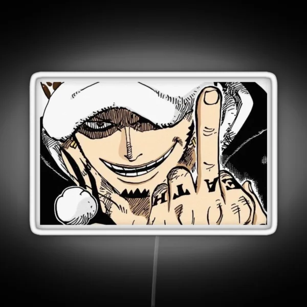 Trafalgar D Water Law Manga RGB Neon Sign