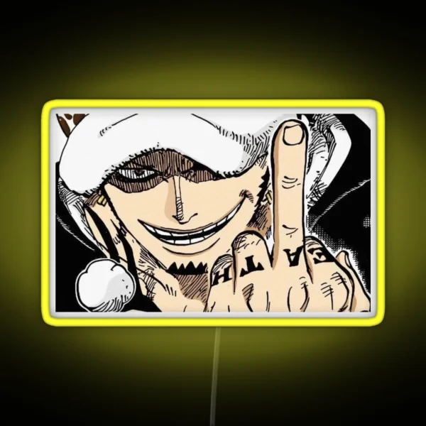 Trafalgar D Water Law Manga RGB Neon Sign