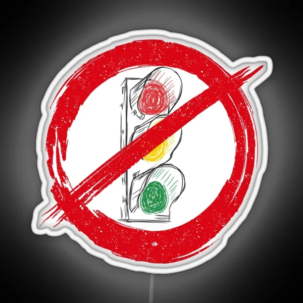 Traffic Light Government Prohibition Sign RGB Neon Sign